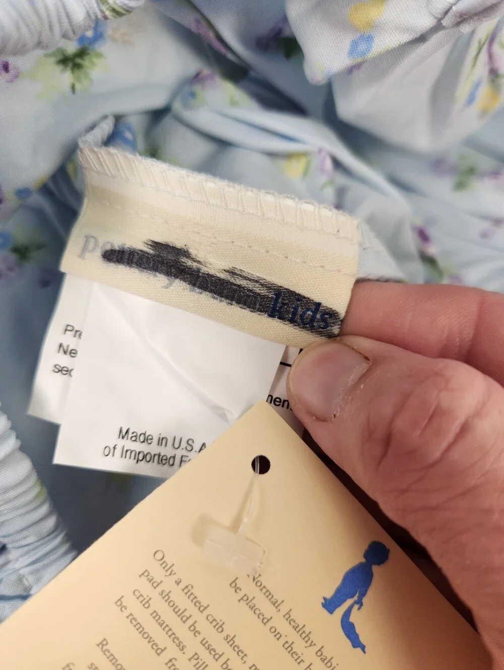 Pottery Barn Kids Charlotte Floral Crib Fitted Sheet 100% Cotton NOS *Flaw*